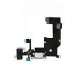 For iPhone 5-Charger Connector Flex + Audio Connector- White