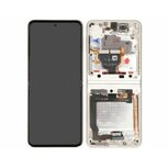 Samsung Galaxy Z Flip 4 5G SM-F721B-Inner Display Complete + Frame- White/ Silver