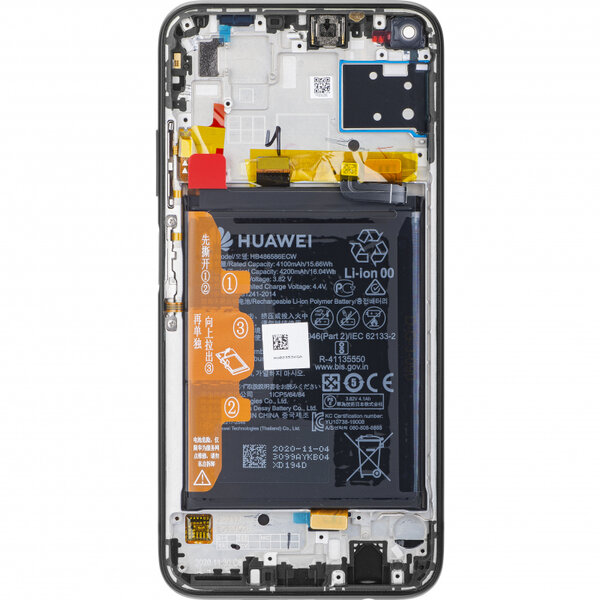 Huawei P40 Lite-LCD Display Module + Battery- Black