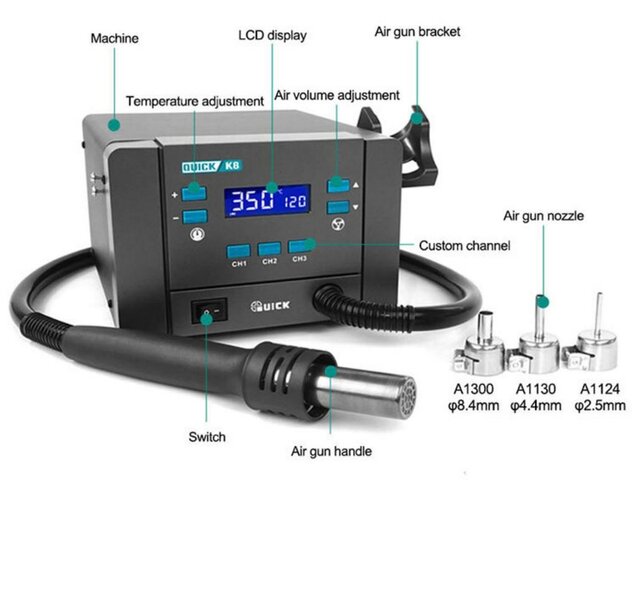 Quick K8 Lead-free hot air soldering station/110V/220V