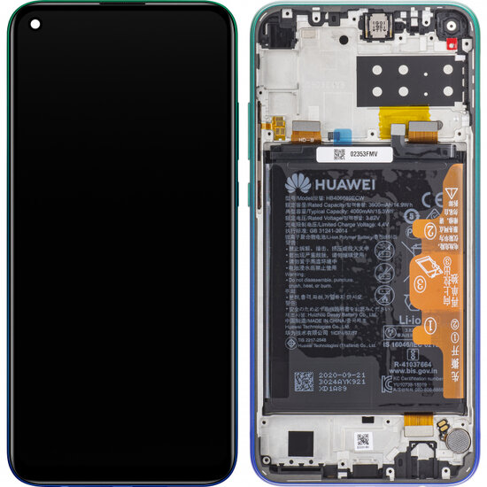 Huawei P40 Lite E-LCD Display Module + Battery- Blue 