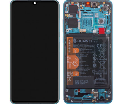 Huawei P30-LCD Display Module + Battery- Aurora Blue
