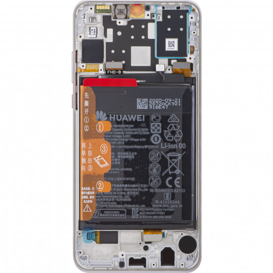 Huawei P30 Lite New Edition-LCD Display Module + Battery- White