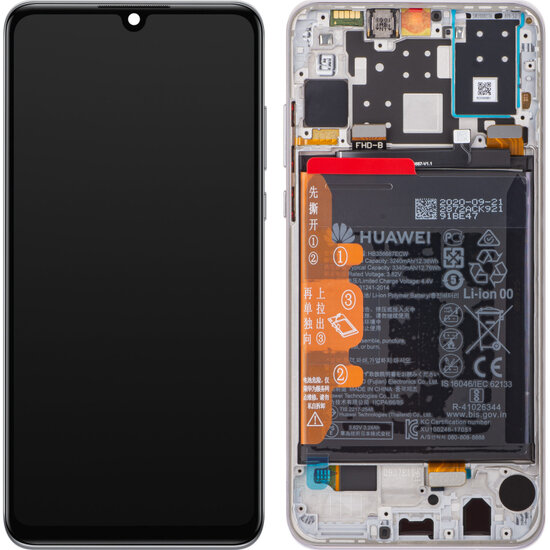 Huawei P30 Lite New Edition-LCD Display Module + Battery- White
