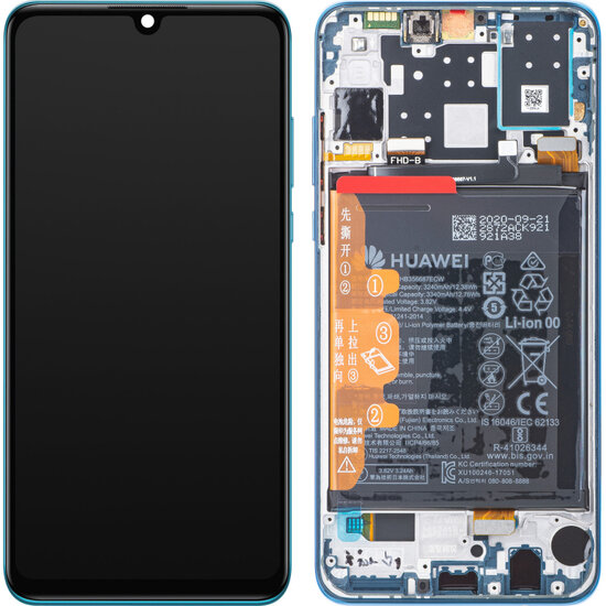 Huawei P30 Lite New Edition-LCD Display Module + Battery- Blue