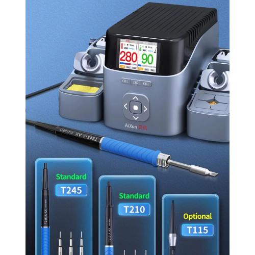 AiXun T420D Intelligente Dubbele Soldeerstation Ondersteuning T210 T115 T245 Solderen  Tips Voor Telefoon Pcb Reparatie