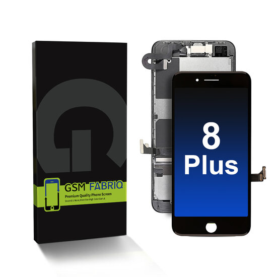 For iPhone 8 Plus Display + Module +Metal Plate A+ High Quality P/T- Black