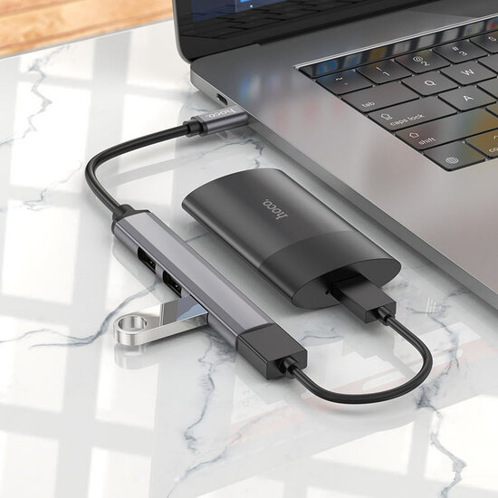 HOCO HB26 4 in 1 Converter Type-C Male naar USB3.0+USB2.0