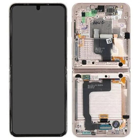 Samsung Galaxy Z Flip 4 5G SM-F721B-Inner Display Complete + Frame- Pink Gold