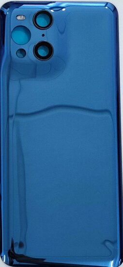 Oppo Find X3/ X3 Pro-Battery Cover with Camera Glass- Blue